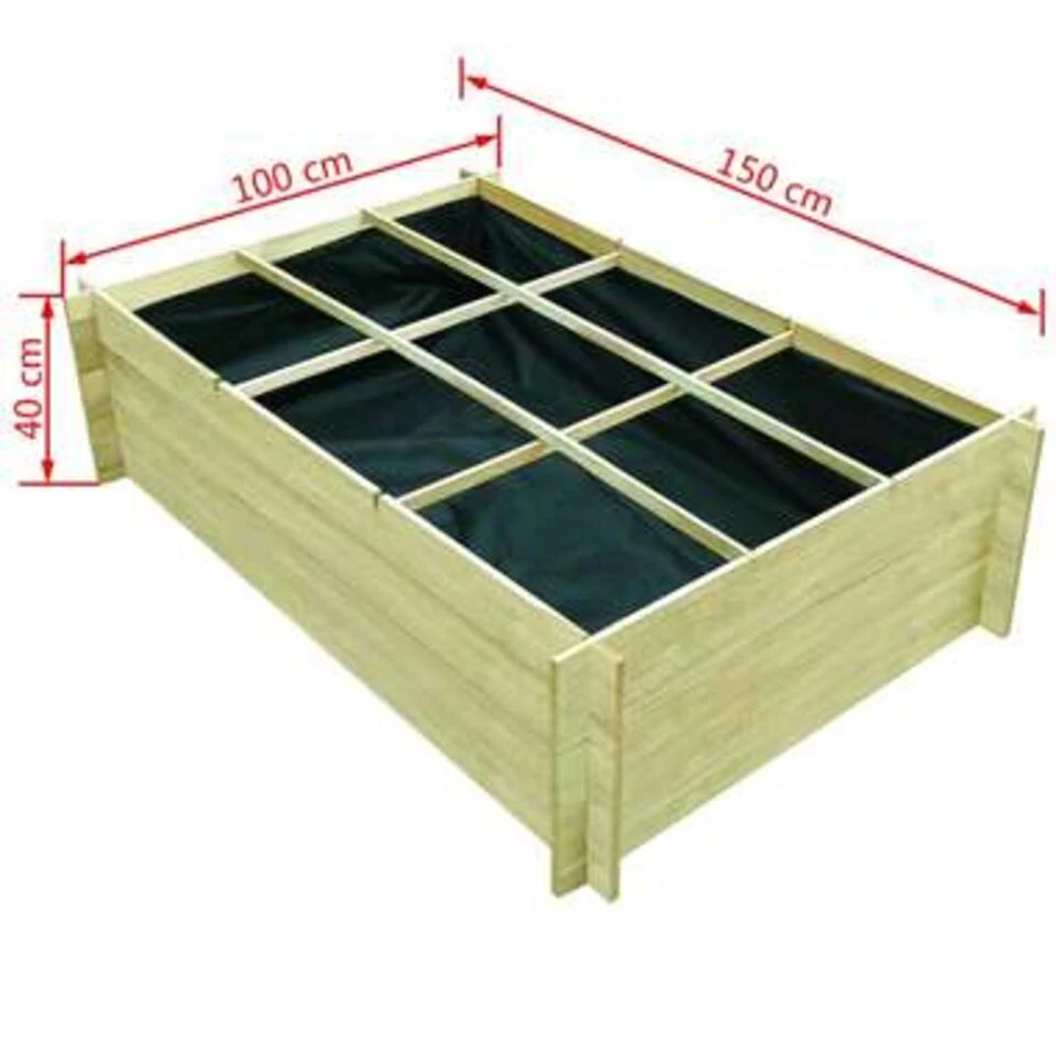 VidaXL Plantenbak Verhoogd 150x100x40 Cm Geïmpregneerd Hout - Afbeelding 3