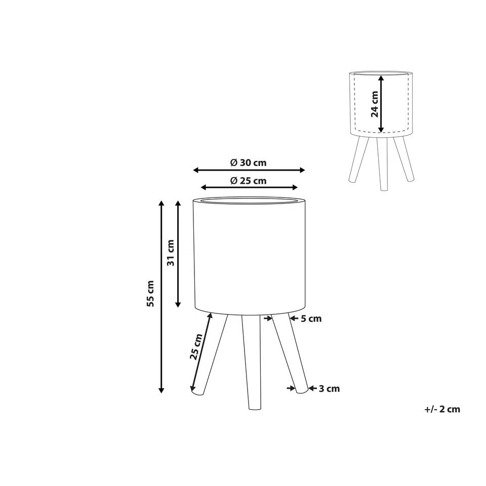 Beliani Plantenbak Voor Buiten ACHILIO - Bruin Magnesiumoxide - Afbeelding 3