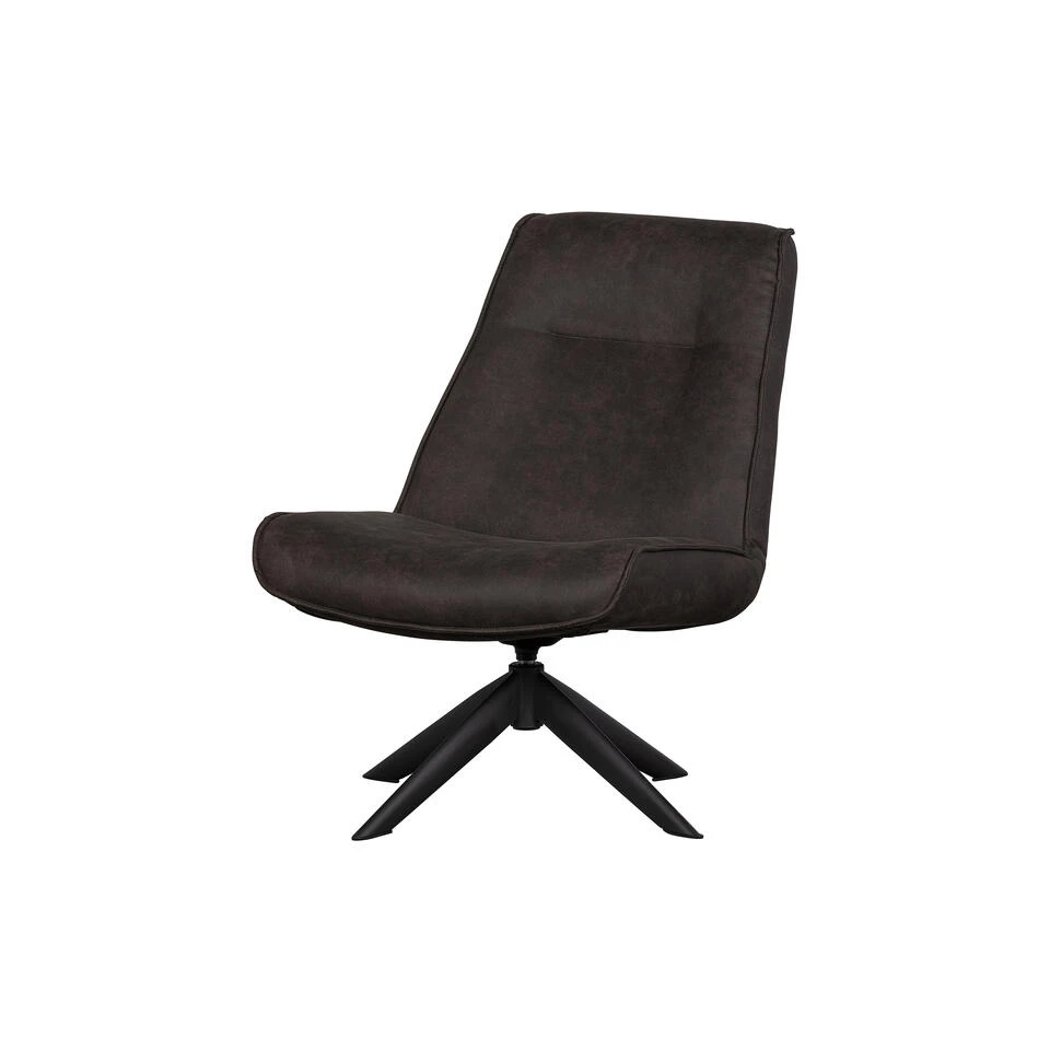 WOOOD Skyler Draaifauteuil - Kunstleer - Zwart - 94x67x85 - Afbeelding 2