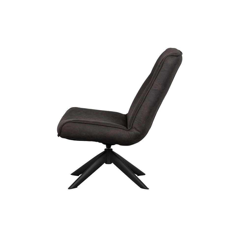 WOOOD Skyler Draaifauteuil - Kunstleer - Zwart - 94x67x85 - Afbeelding 4