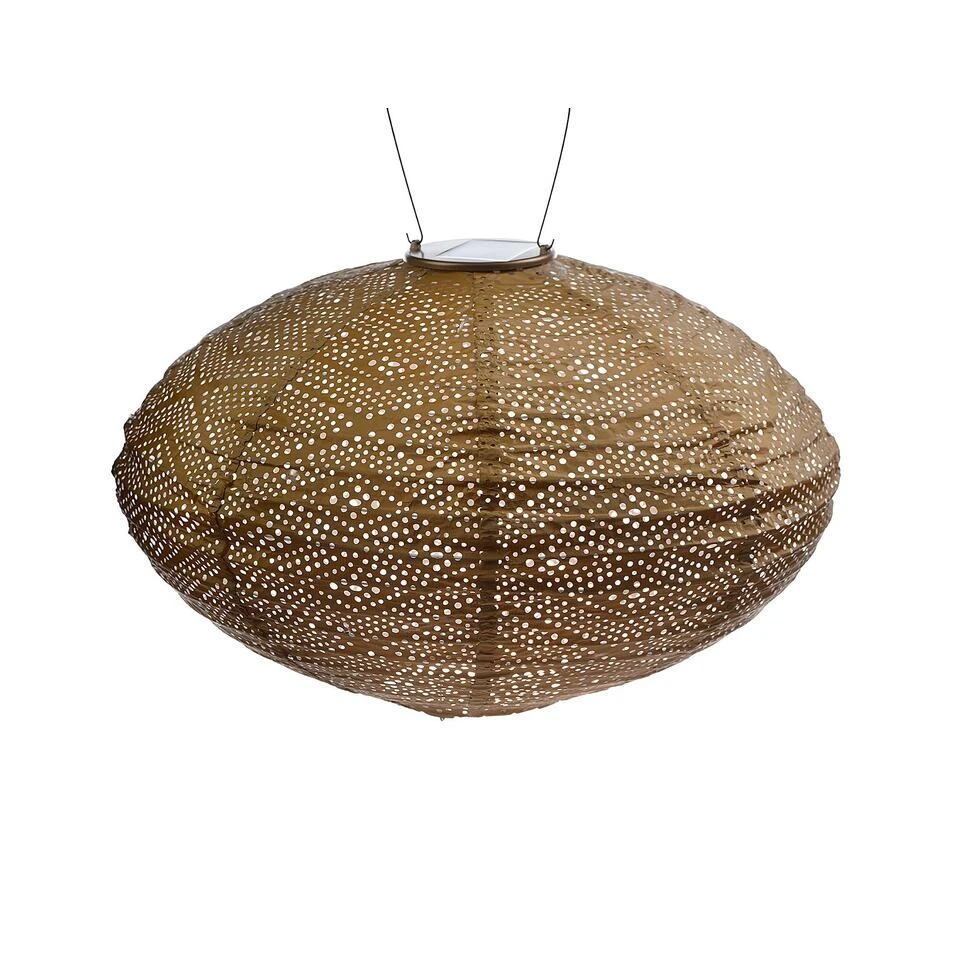 Lumiz Solar Buitenlampion Ikat Oval - Solar Tuinverlichting - 40 Cm - Goud - Afbeelding 2