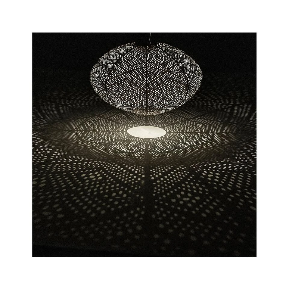Lumiz Solar Buitenlampion Ikat Oval - Solar Tuinverlichting - 40 Cm - Goud - Afbeelding 3