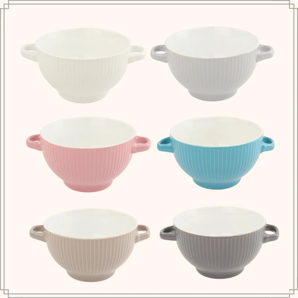 OTIX Soepkommen Set Van 6 Aardewerk 680 Ml 6 Kleuren - Afbeelding 2
