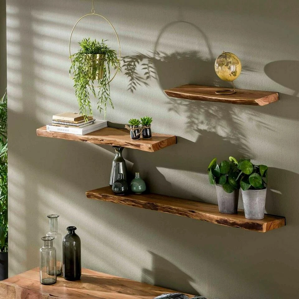 Wandplank Edwin 90cm - Hout - Bruin - Afbeelding 3