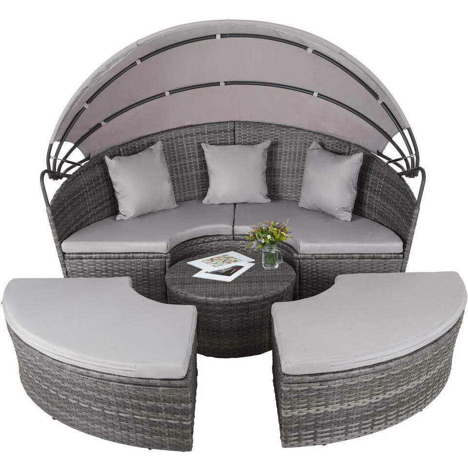 Tectake - Aluminium Wicker Ligbed - Grijs - Afbeelding 3