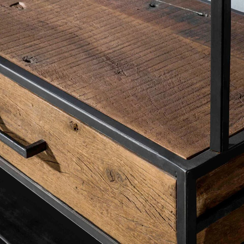 Garderobe Kapstok Brent 35x120x180cm - Hout - Grijs - Afbeelding 4