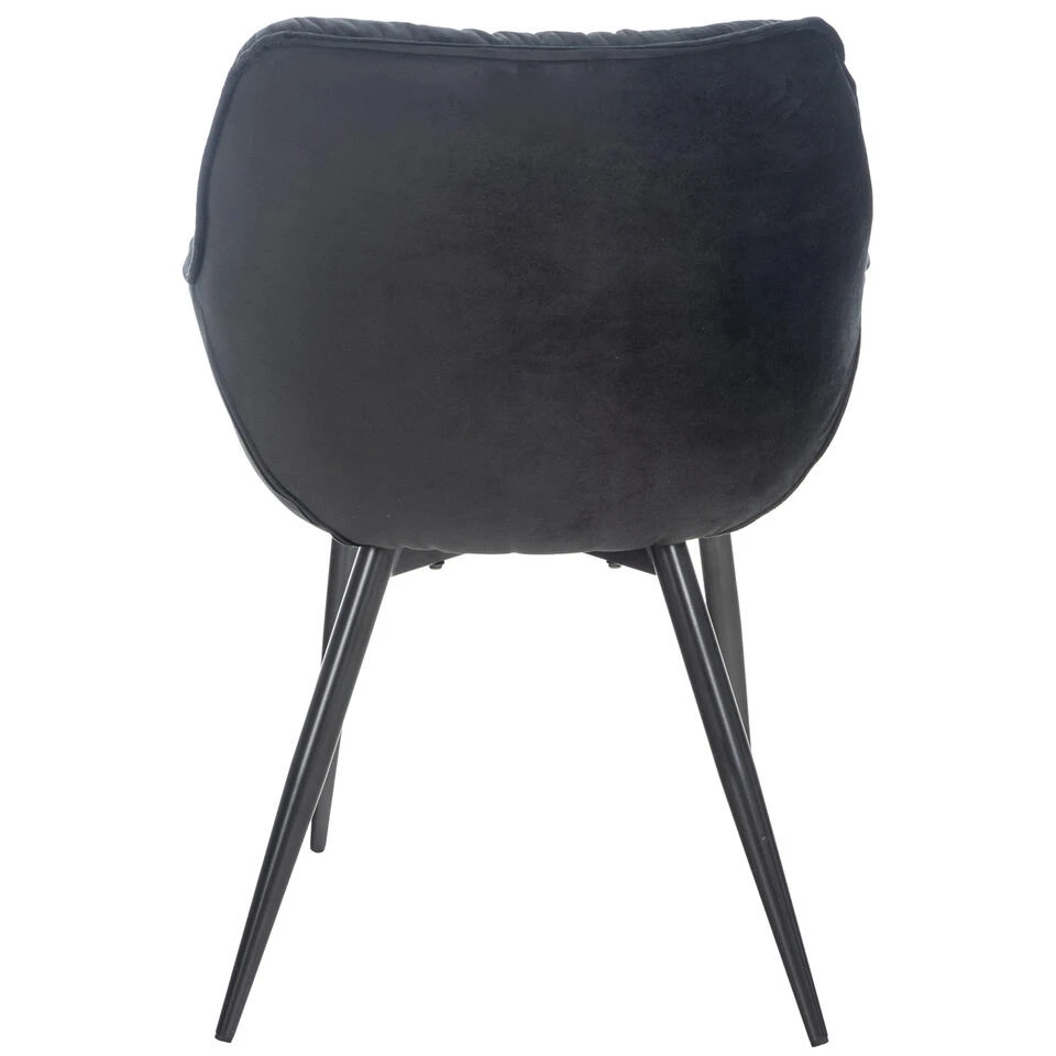 CLP Eetkamerstoel Tanna Fluweel Zwart - Afbeelding 4