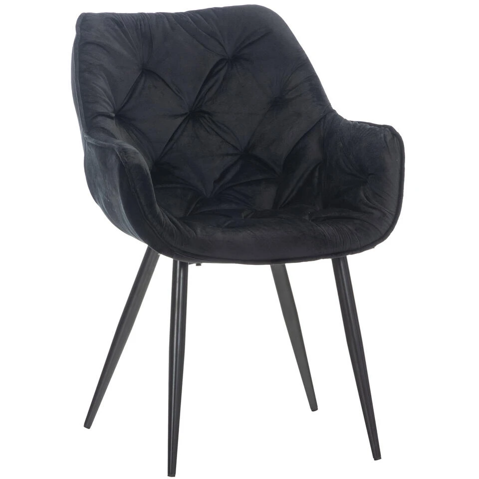 CLP Eetkamerstoel Tanna Fluweel Zwart