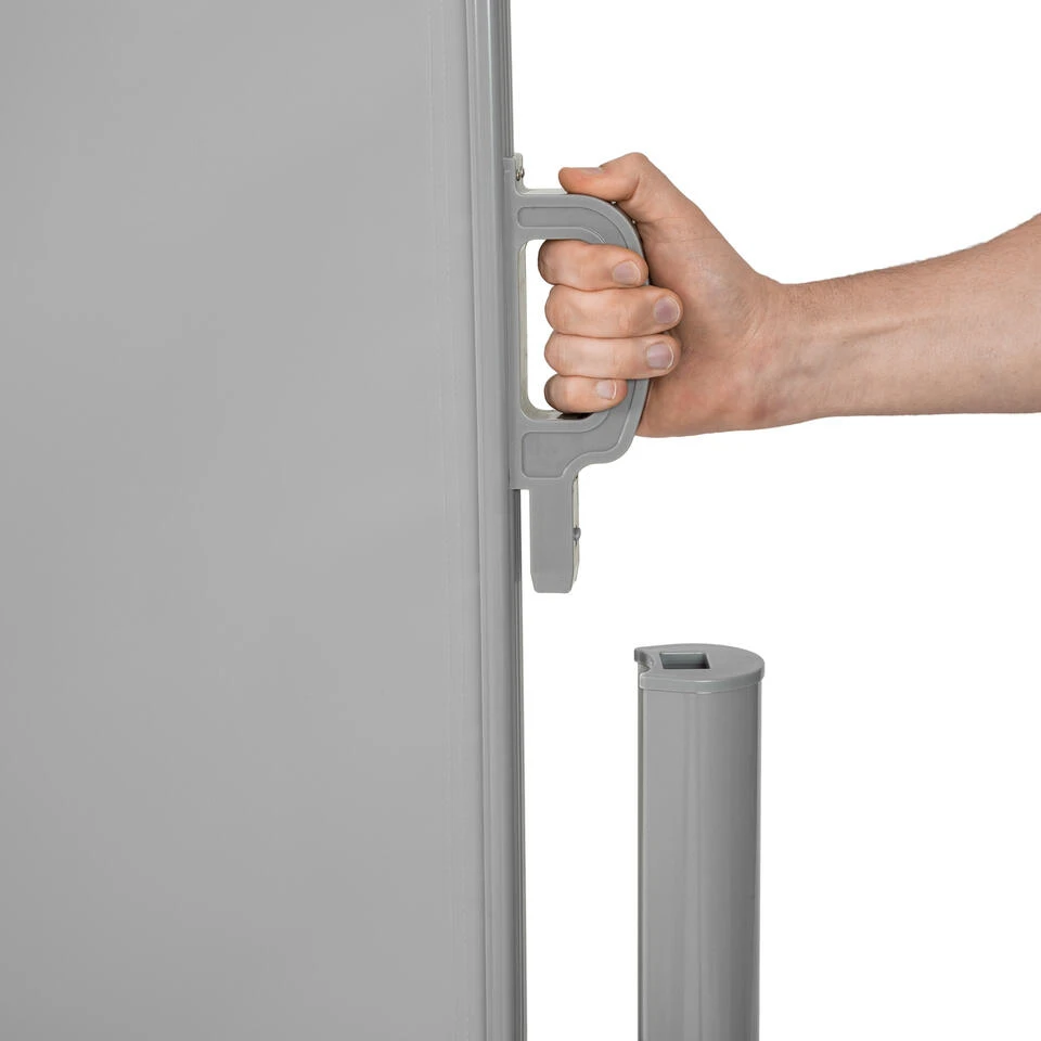 Tectake - Uittrekbaar Aluminium Windscherm Tuinscherm 200 X 300 Cm Grijs - Afbeelding 4