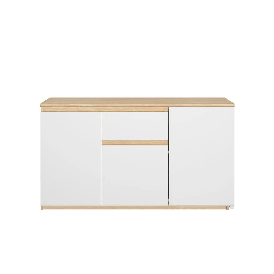 Diagone Draaibaar Bureau Gibril - Kast En Bureau In 1 - Wit/Eikenkleur