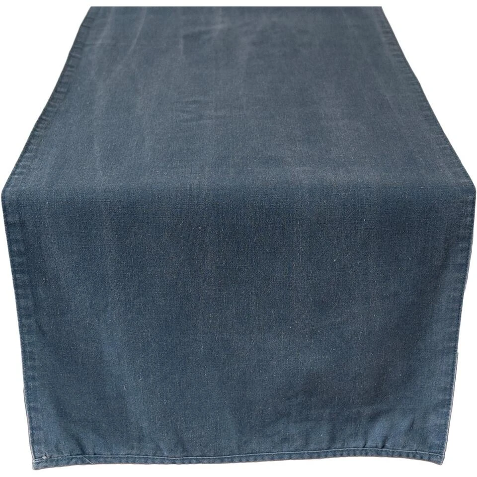Laura Ashley Tafelloper Blauw Dubbelzijdig Uni/Wild Clematis 40x150cm - Afbeelding 3