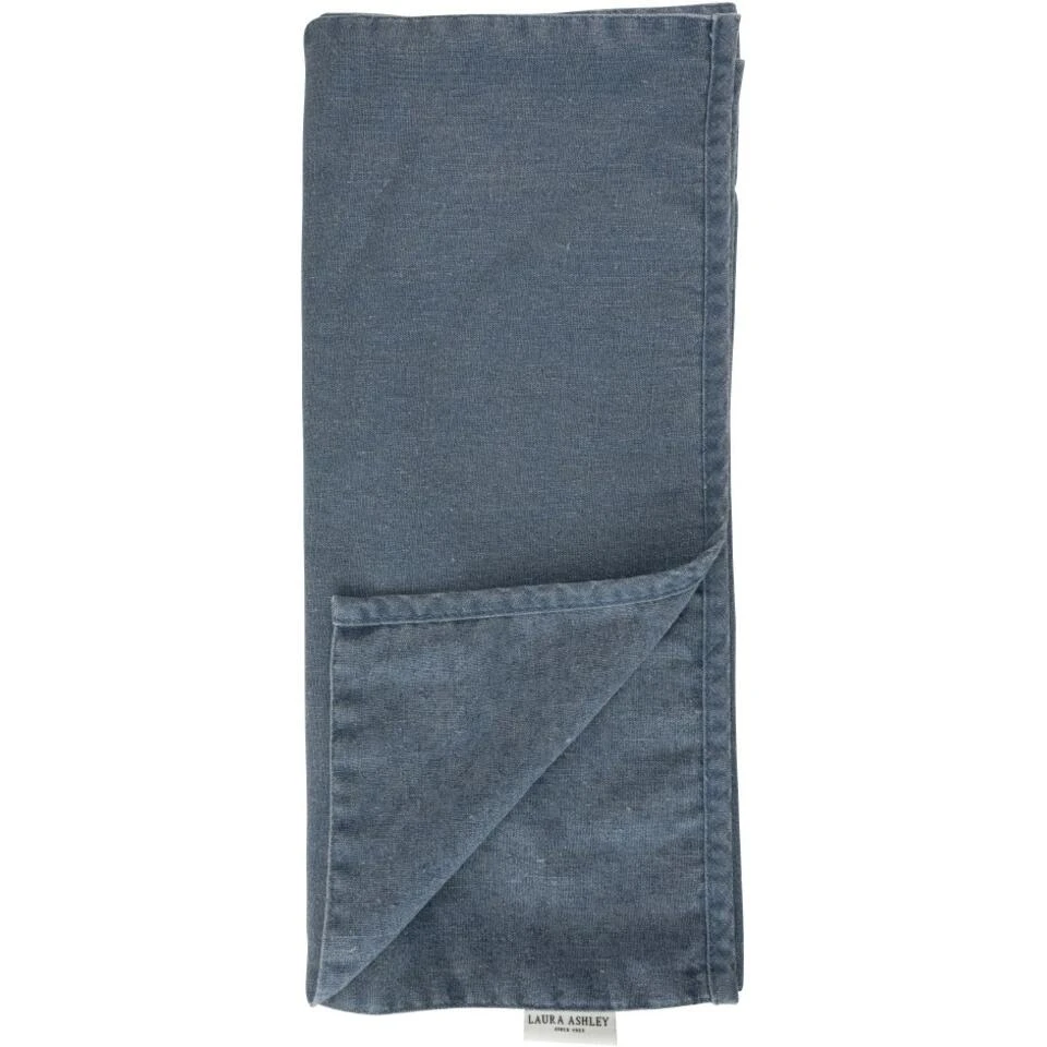 Laura Ashley Tafelloper Blauw Dubbelzijdig Uni/Wild Clematis 40x150cm - Afbeelding 4