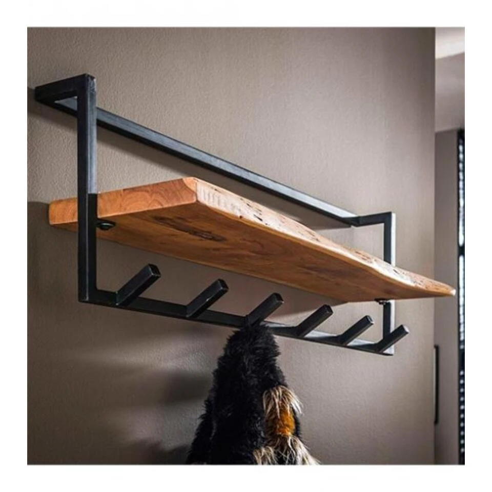 Kalfort Stockton Kapstok Met Hoedenplank 6 Haken - 25x100x32 Cm - Afbeelding 3