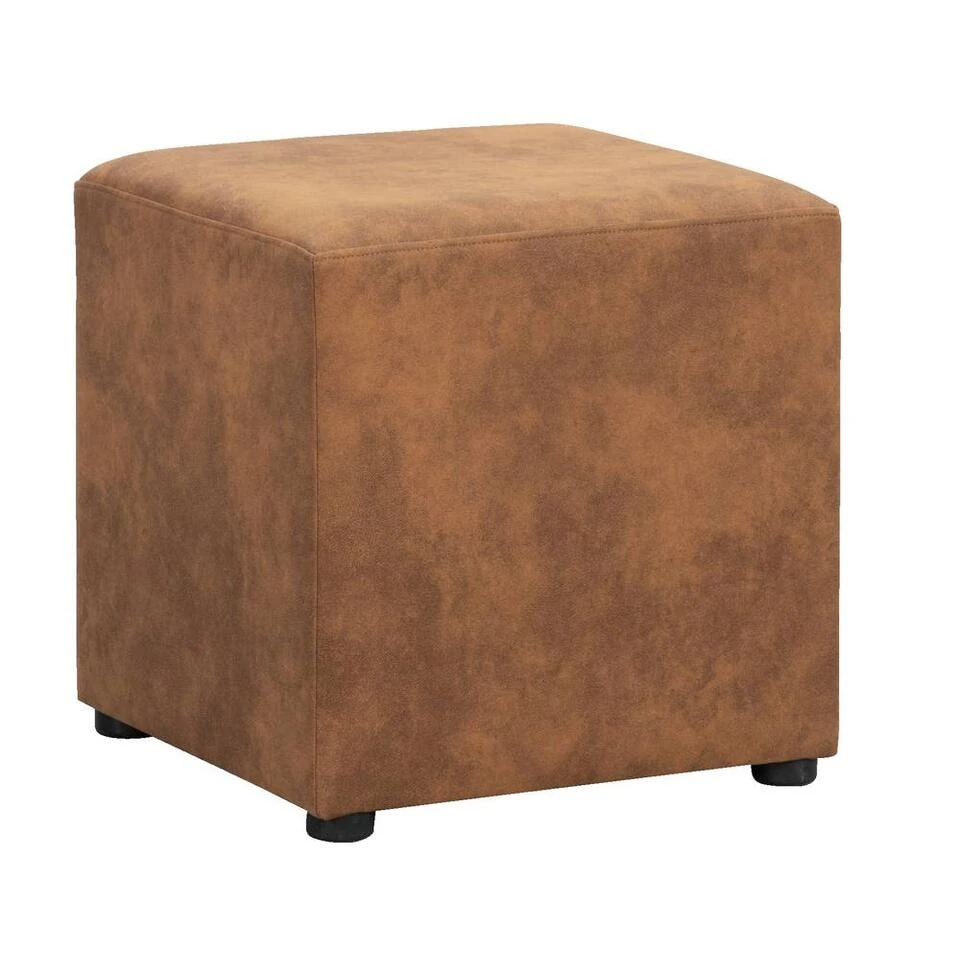 Hocker Nando - Cognac - 45x45x45 Cm - Afbeelding 2