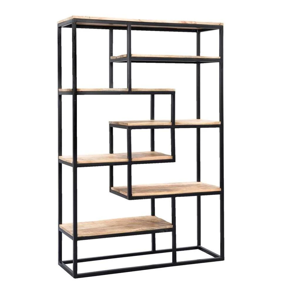 Wandmeubel Kyan - Zwart/naturel - 180x120x40 Cm - Afbeelding 2