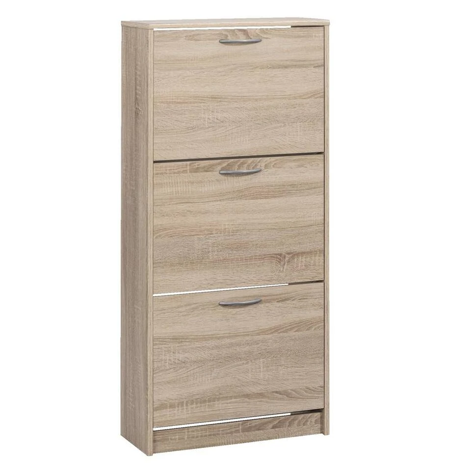 Schoenenkast Mainz - Eikenkleur - 123,5x58x25 Cm - Afbeelding 3