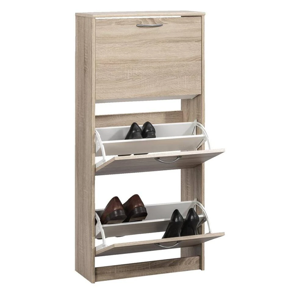 Schoenenkast Mainz - Eikenkleur - 123,5x58x25 Cm - Afbeelding 4