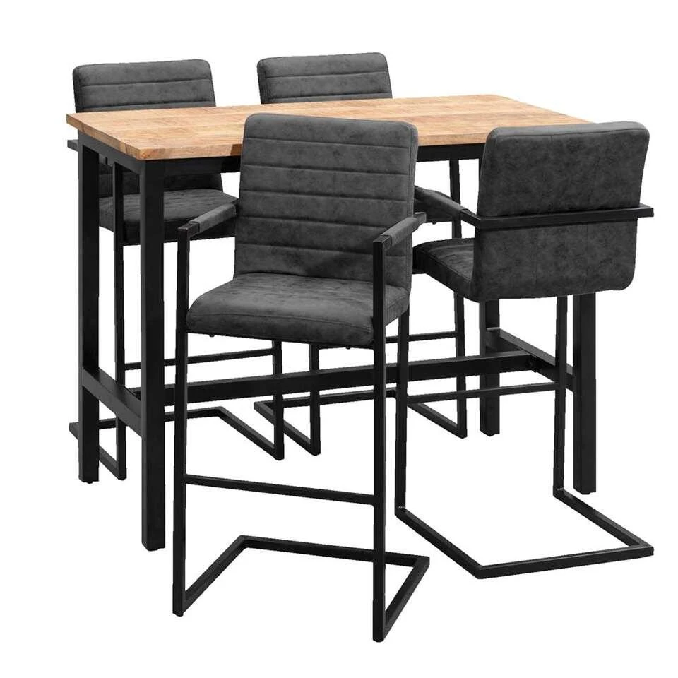 Bartafel Kyan - Zwart/naturel - 105x137x67 Cm - Afbeelding 3