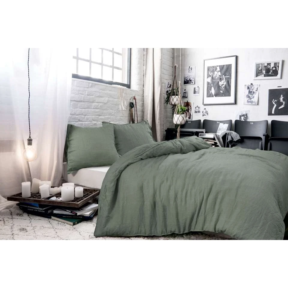 BLCKOUT Alabama - Linnen - Dekbedovertrek - 240x200/220 Cm - Groen - Afbeelding 2