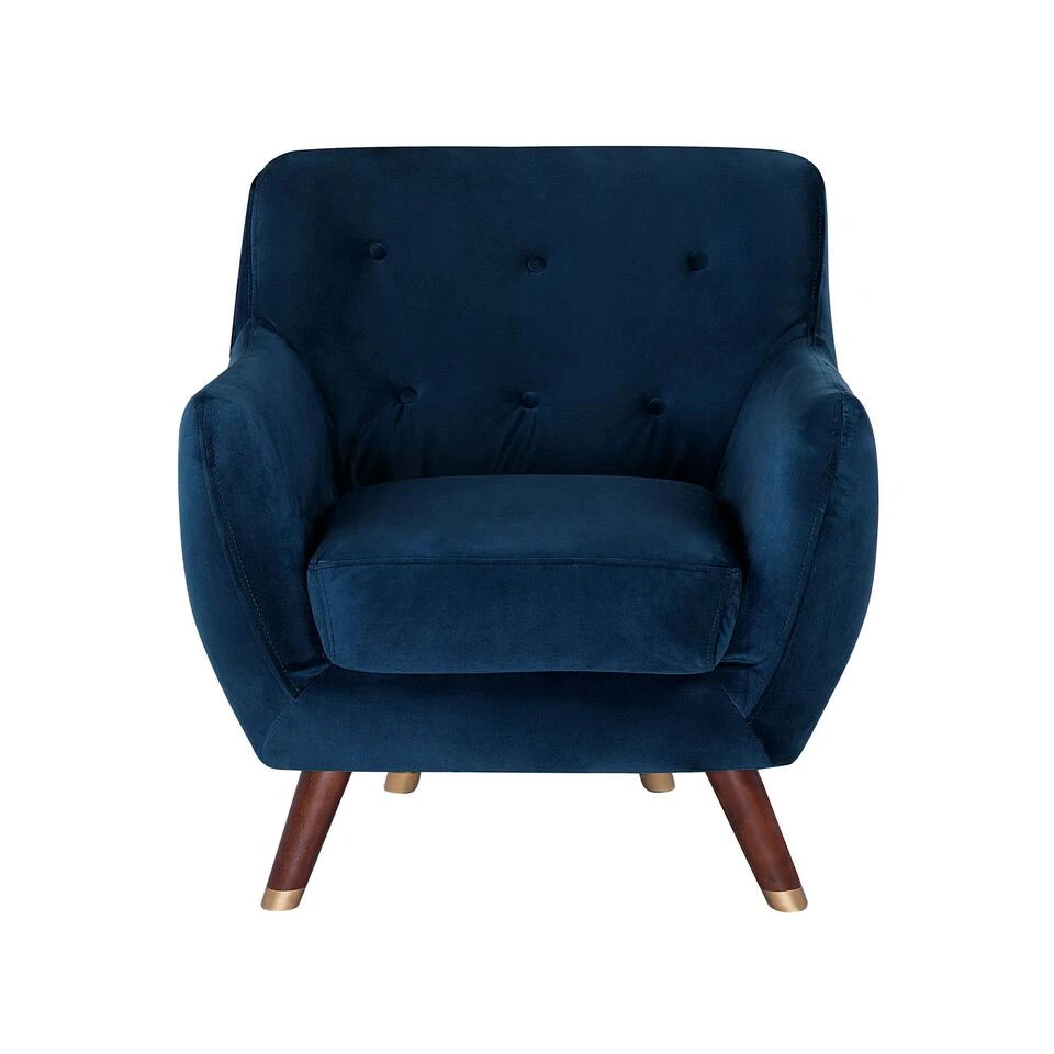 Beliani Fauteuil BODO - Blauw Fluweel - Afbeelding 4