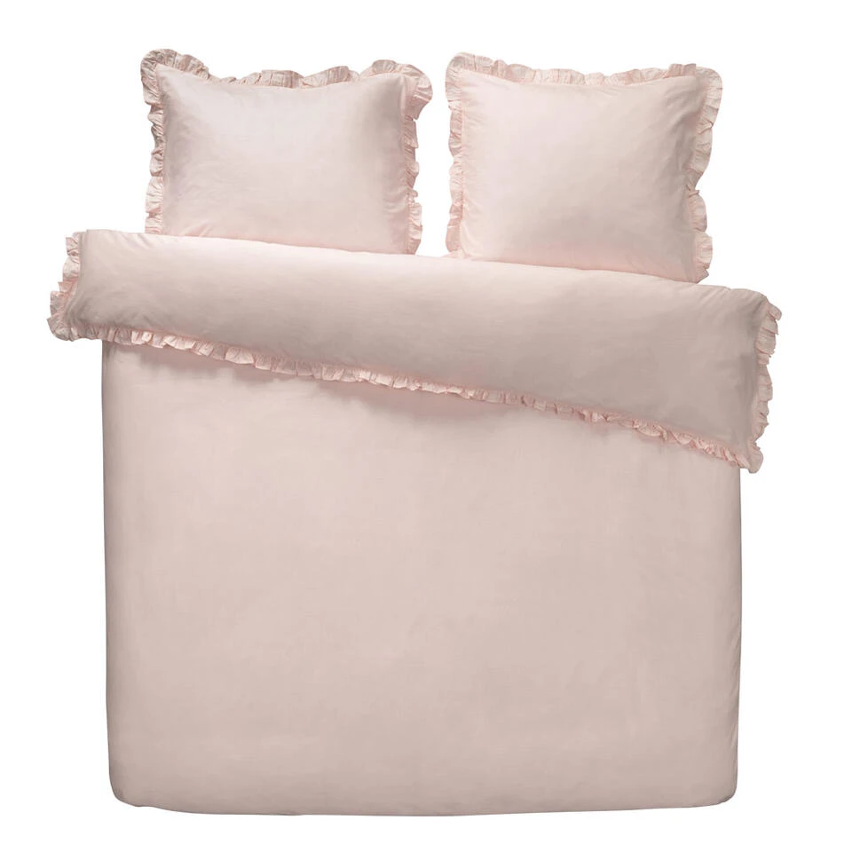 Royal Dekbedovertrek Cato Effen - Roze - 200x200/220 Cm