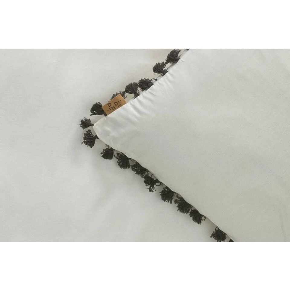 Dindi Home Dekbedovertrek Fleeky Fringes Effen - Wit - 140x200/220 Cm - Afbeelding 2