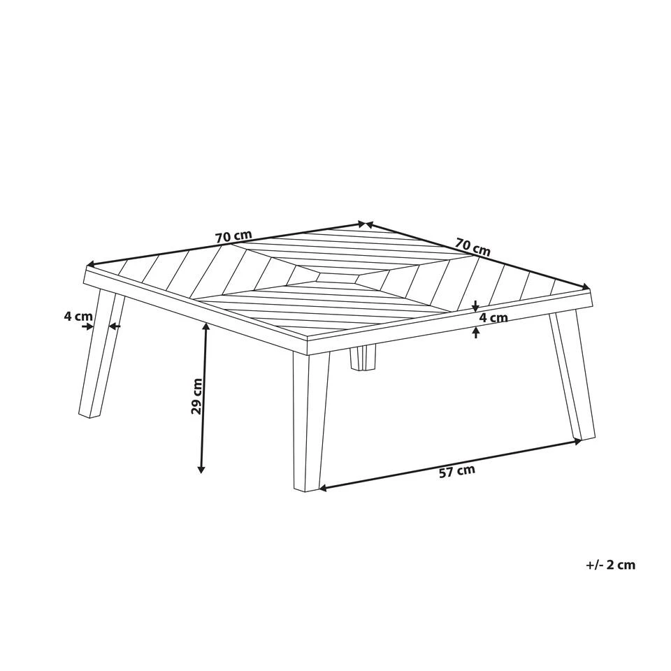 Beliani Salontafel BARATTI - Lichte Houtkleur Acaciahout - Afbeelding 2