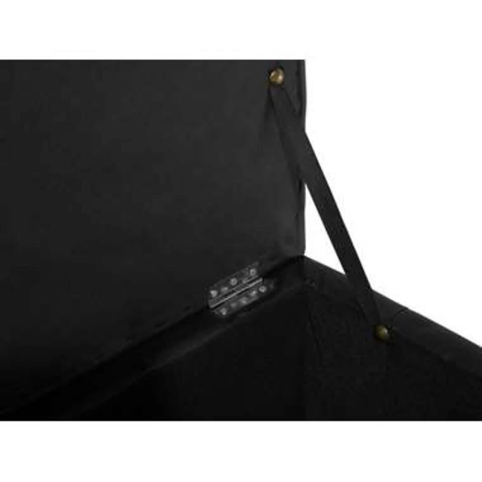 Beliani Ottomaan MICHIGAN - Zwart Kunstleer - Afbeelding 3