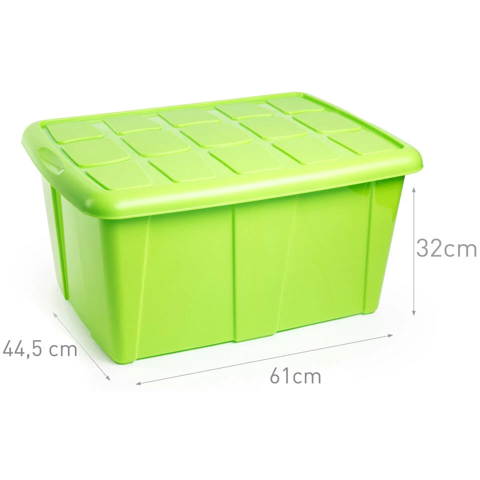 Plasticforte Opbergbox Met Deksel - Limegroen - 60L - Kunststof - Afbeelding 2