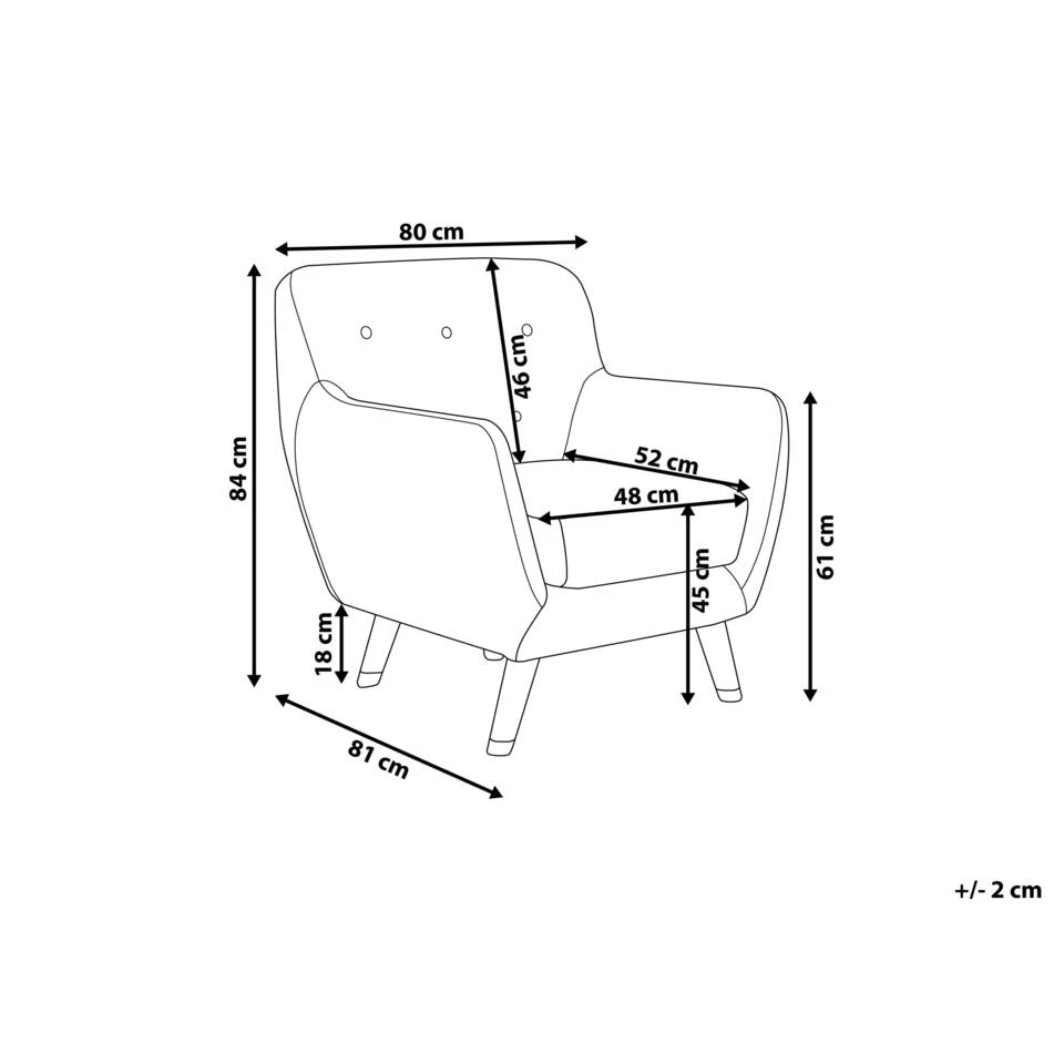 Beliani Fauteuil BODO - Blauw Fluweel - Afbeelding 3