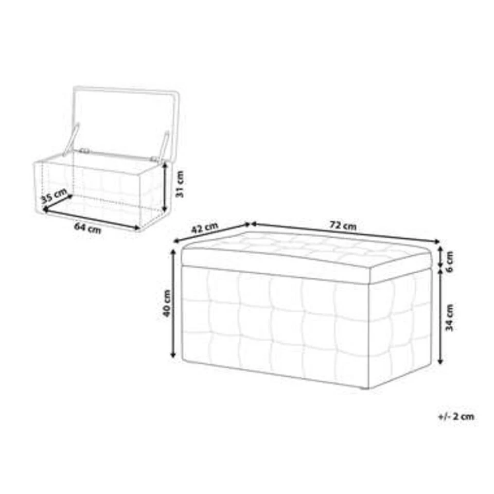 Beliani Ottomaan MICHIGAN - Zwart Kunstleer - Afbeelding 4